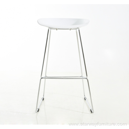 High footrest stool metal frame PP bar chair